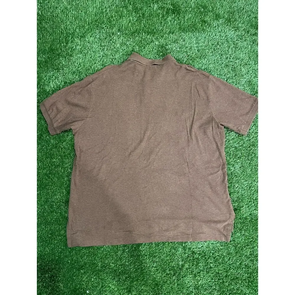 Polo Ralph Lauren Shirt Mens XXL Brown Pique Cotton Short Sleeve Casual Pony
